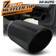 thumbnail image 2 of M-AUTO Black 15"Stainless Steel Muffler Tip Straight-Through Slant Cut Roll Exhaust Tip,5"Inlet 7"Outlet, 2 of 10