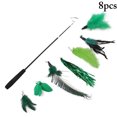thumbnail image 1 of 8PCS Cat Wand Toy Set Interactive Fake Feather Kitten Toy Cat Teaser Toys, 1 of 10