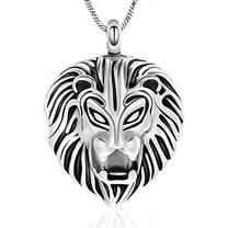 Lion Head / Tiger Head Cremation Urn Necklace for Ashes for Men Memorial Ashes Holder Keepsake Pendant Stainless Steel Mens Ashes Keepsake Memorial Jewelry