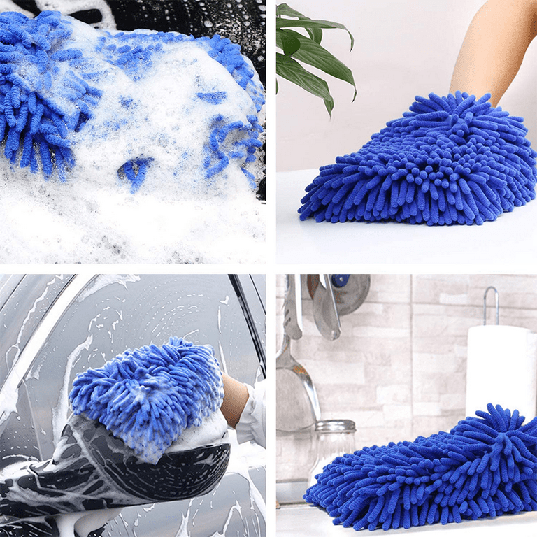 ViveComb Car Wash Mitt, Premium Chenille Microfiber Wash Glove and  Microfiber Soft Towels Lint Free Scratch Free 