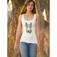 thumbnail image 2 of Hipster Dog Portrait Racerback Tank Women -Image by Shutterstock, Female Medium, 2 of 4