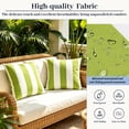 thumbnail image 5 of 18x18 Inch Outdoor Throw Pillows Set of 2, Waterproof & Fade-Resistant, Square Decorative Cushion For Patio Furniture, All Weather Outdoor Pillows (Green White Stripes), 5 of 7