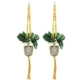 thumbnail image 1 of Soportes de plantas de macramé Uxcell para interiores, estante para plantas colgante con base de madera resistente para colgar en la pared, techo o ventana, paquete de 2 en amarillo, 1 of 7