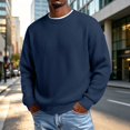 thumbnail image 3 of Rvwovn Men's Ribbed Crewneck Sweater Long Sleeve Thick Thermal Loose Fit Fall Winter Pullover Top, 3 of 7