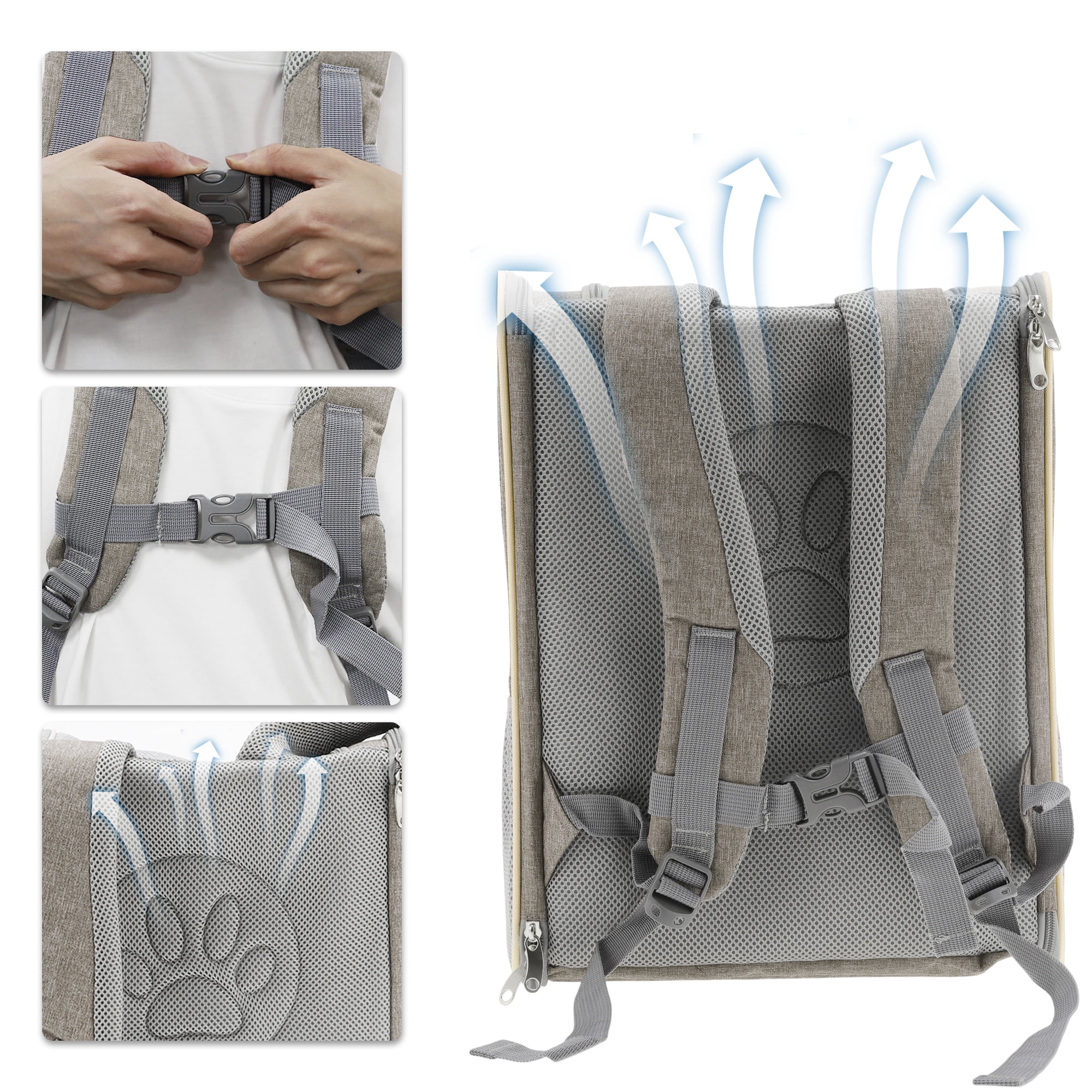 Unique Bargains Comfortable Pet Backpack for Cats and Small Dogs Foldable Transport Box
