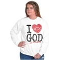 thumbnail image 4 of God Loves Me Jesus Christian Faith Women Crewneck Sweatshirt Brisco Brands S, 4 of 6