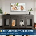 thumbnail image 3 of IDEALHOUSE Double Dog Crate Furniture, Large 71in Indoor Kennel with 3 Storage Drawers, Removable Divider, Heavy Duty TV Stand & Side Table for Medium to Large Dogs, Chile Walnut, 3 of 8