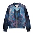 thumbnail image 4 of DISNIMO Wolf Rose Printed Jackets for Women Long Sleeve Outwear Zip Up Sweatshirts Fall Winter Clothes, M, 4 of 7