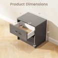 thumbnail image 3 of Costway Modern Nightstand Bedside Table with Drawer Open Storage Shelf for Small Spaces Dark Gray, 3 of 10
