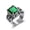 #1-Green, variant on Skull Cool Men Ring Bands Stainless Steel Steam Ram Men Punk RING Gothic-#18-15