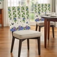 thumbnail image 4 of Spring Floral Chair Covers Set of 4 Watercolor Blue Purple Floral Leaf Butterfly Linen Texture Chair Back Covers Stretch Removable Washable Slipcovers Protector for Dining Room Kitchen Party Decor, 4 of 9