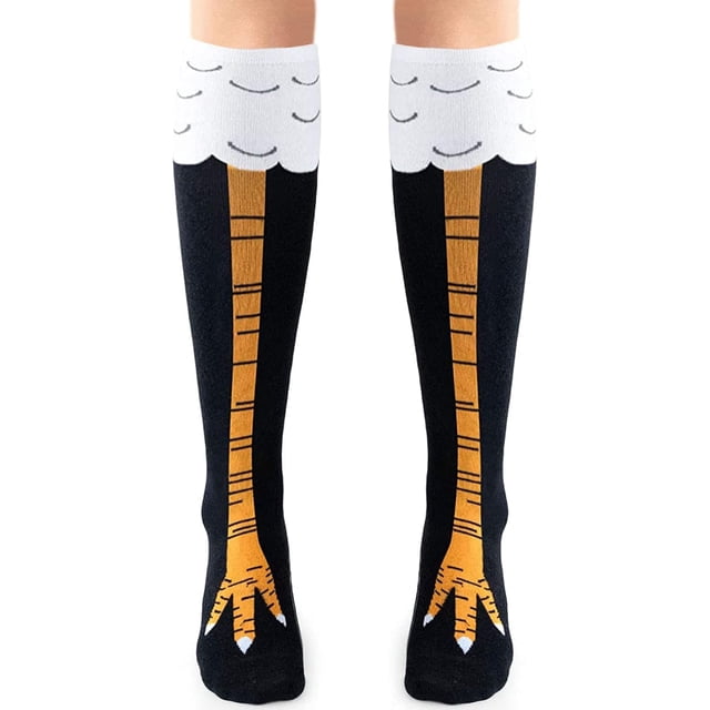 Calcetines divertidos con patas de pollo loco, calcetines de pavo hasta la rodilla, regalos divertidos