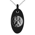 thumbnail image 1 of Stainless Steel Janus Greek God of Beginnings Engraved Small Oval Charm Pendant Necklace, 1 of 1
