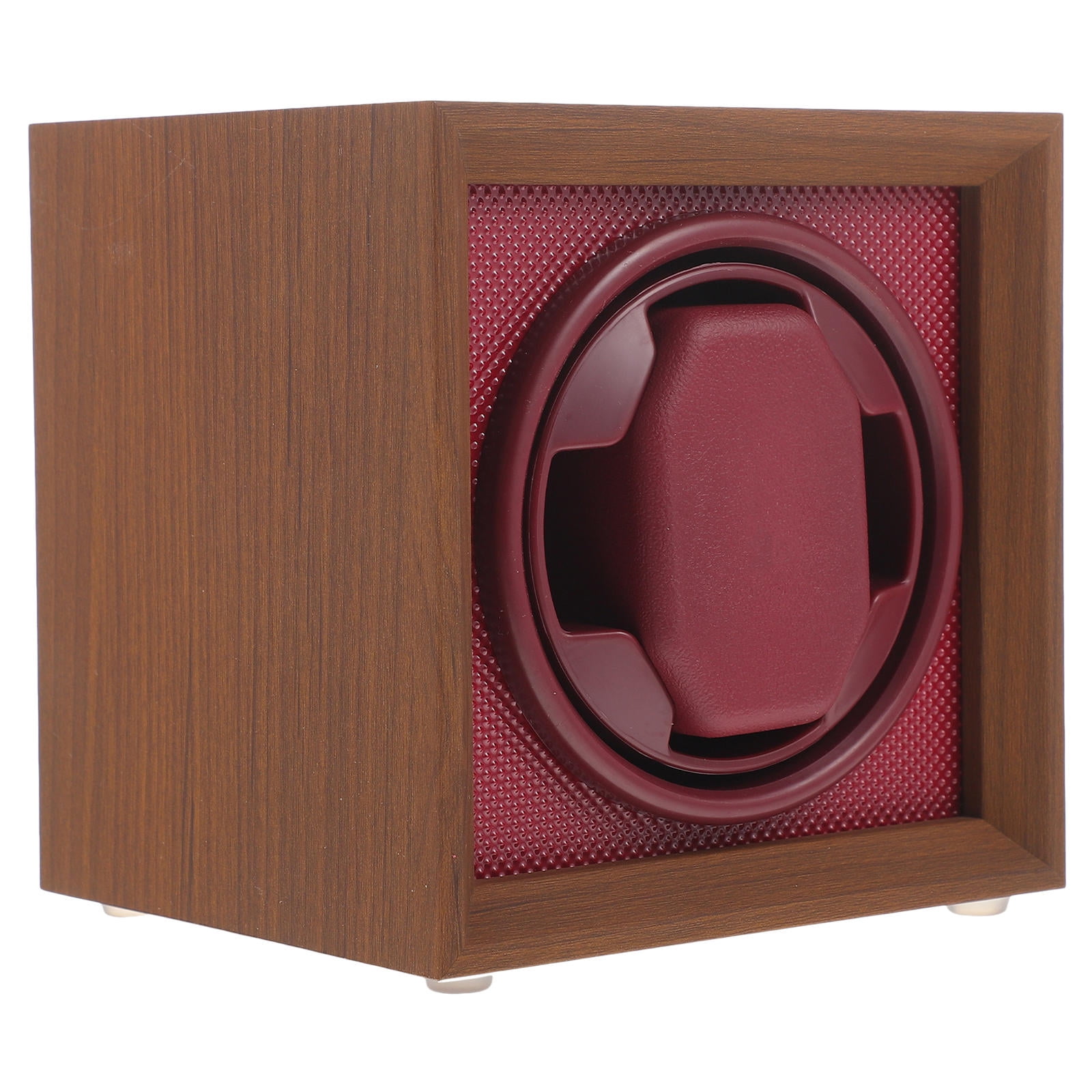 NUOLUX Black Walnut Wood Watch Winder Case Plastic Red Panel Display Box 1 Pc