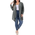 thumbnail image 2 of Agnes Orinda Plus Size Cardigan for Women Long Sleeve Open Front Lightweight High Low Hem Draped Cover Ups 3X Grey, 2 of 6