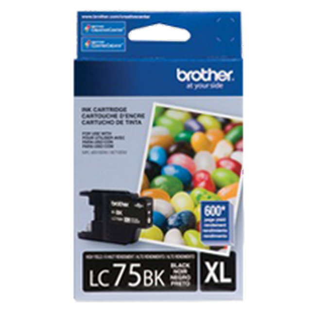 -Tout Neuf Original BROTHER LC75BKS Cartouche d'Encre / Jet d'Encre à Rendement Élevé Noire pour BROTHER MFC-J6710DW