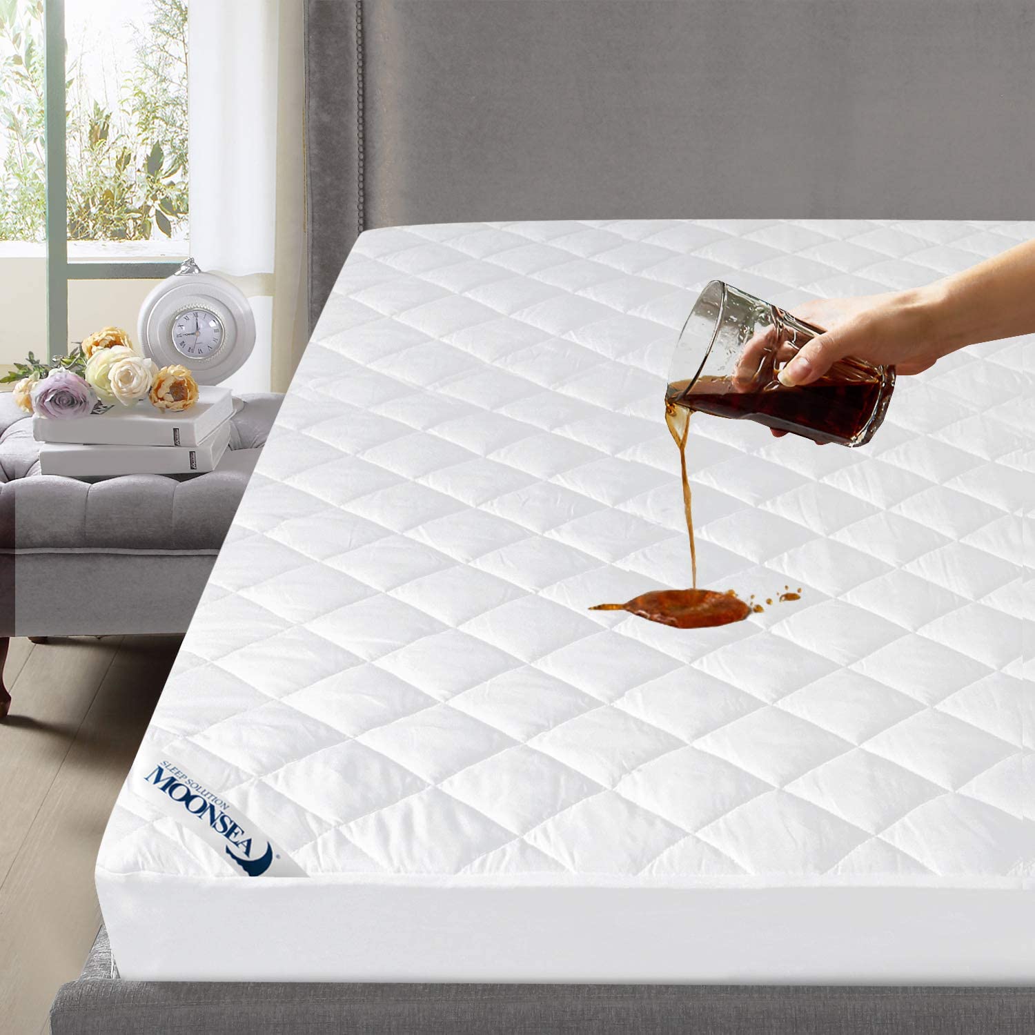 Waterproof Mattress Pad Twin, Breathable Quilted Mattress Protector