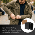 thumbnail image 6 of Stealth Mode Leather Trifold RFID Wallet For Men With Flip Out ID Holder (Black), 6 of 11