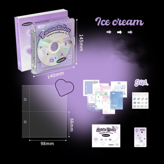Retro CD Photocard Collect Book 80 Bolsillos Idol Photo Album Con Lindas Notas Adhesivas Lyrics Book Gift Box Kpop Fans Deluxe Notebook