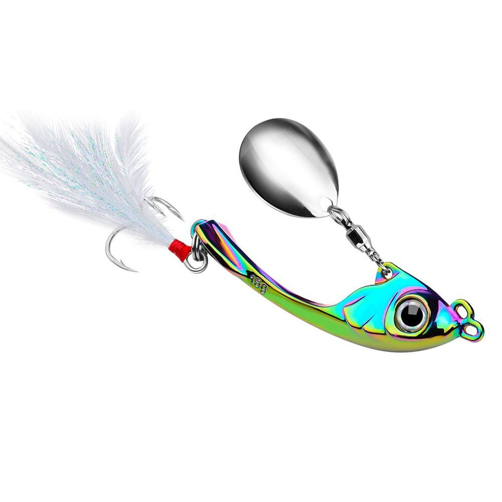 Fishing Lure Bait Rotating Sequin Long Throw VIB Metal Bait Hook 9g 13g ...