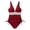 Red, variant on hoksml Women's One-Piece Swimsuit Halter Neck Tie and Deep V-Neck with Side Drawstring, Solid Color Bathing Suit Slim Fit Beachwear