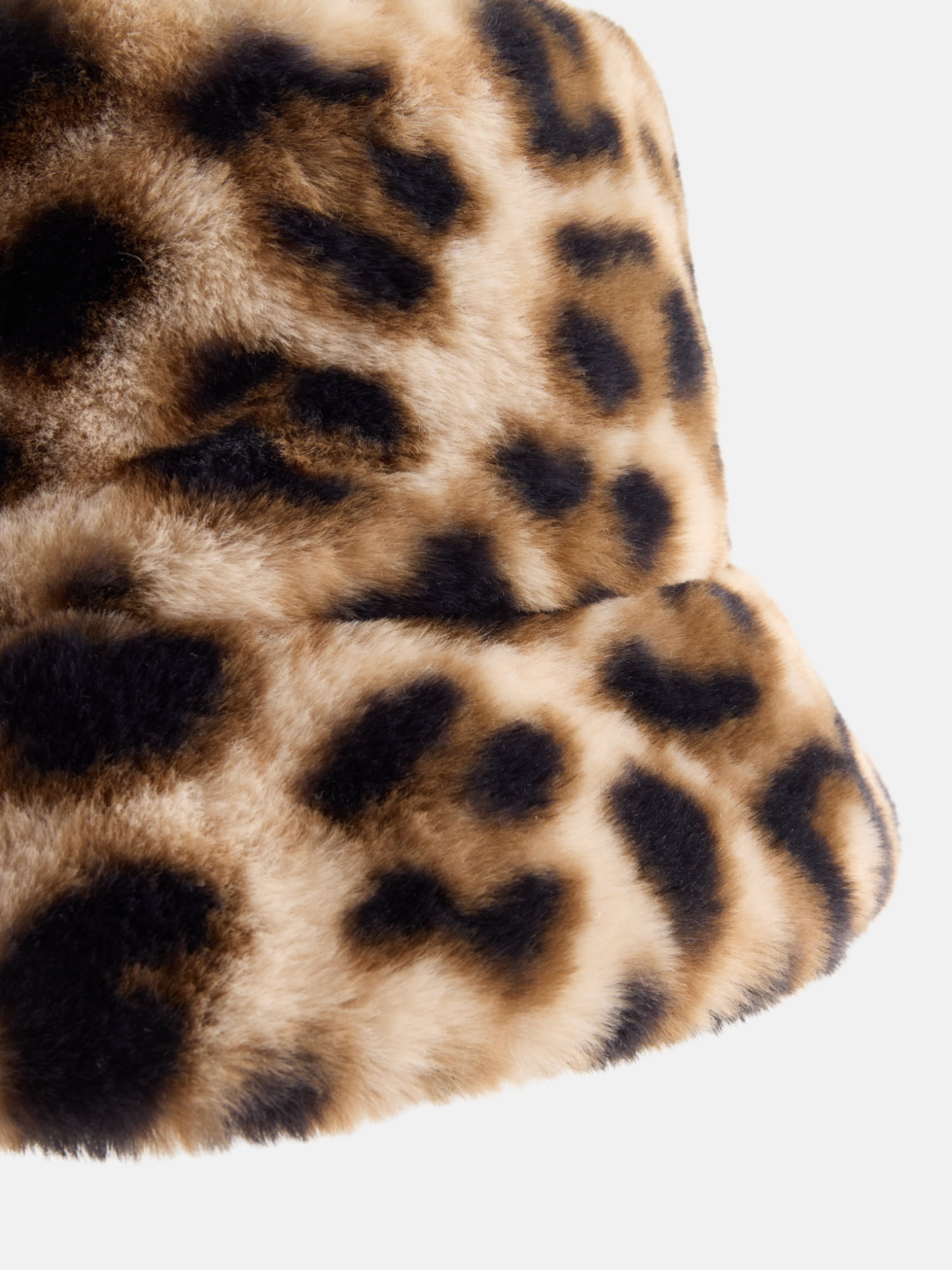 Madden NYC Women's Faux Fur Bucket Hat, Leopard