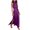 Purple, variant on qolati Women Sleeveless Mock Neck Cocktail Dresses 2023 Keyhole Elastic Waist Party Wedding Guest Dress Satin High Split Maxi Dress
