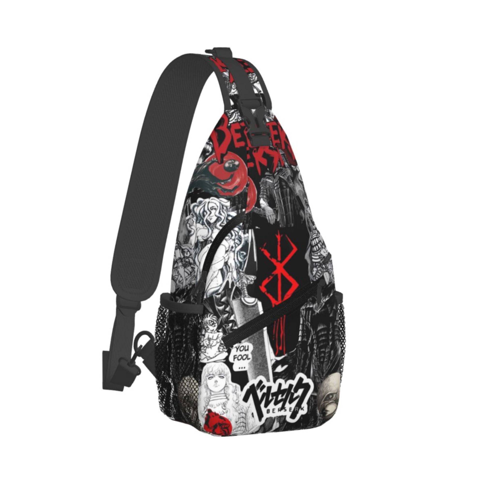Anime Berserk Sling Backpack Crossbody Shoulder Bags for Men Women Small Daypacks Chest Bag Hiking Travel Sport Climbing Runners