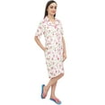 thumbnail image 2 of Bimba Pink Women Floral Print Sleepshirt Short Sleeve Nightwear With Pockets - 20, 2 of 5