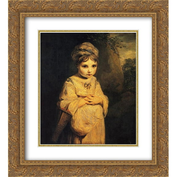 Joshua Reynolds 2x Matted 20x24 Gold Ornate Framed Art Print 'The Strawberry Girl'