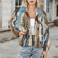 thumbnail image 3 of Jackets for Women Winter Coat Jackets Flannel Stand Collar Jacket(Western Cowboy Riding,Size:S-4XL), 3 of 7