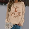 thumbnail image 3 of WEIWEN Halloween Sweatshirts for Women 1692 Salem Broom Co Graphic Pullover Crewneck Long Sleeve Shirts 2026 Fall Outfits Womens Fall Fashion Clothing Khaki, M, 3 of 5