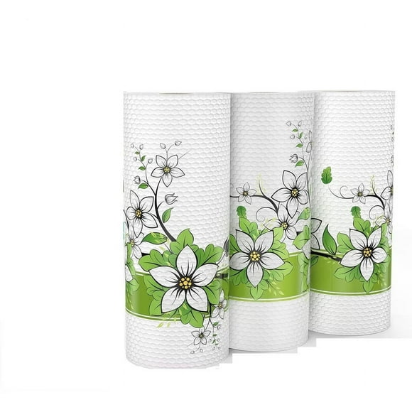 Reusable Bamboo Paper Towels - 3 Rolls, Washable and Recyclable Kitchen Tissue Paper, Eco-Friendly