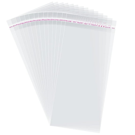 Ksopiavobs Self Sealing Cellophane Bags,4x9 Inches 200 Pcs Clear Resealable Cellophane Bags for Packaging Cookies, Favors, Gifts and Products