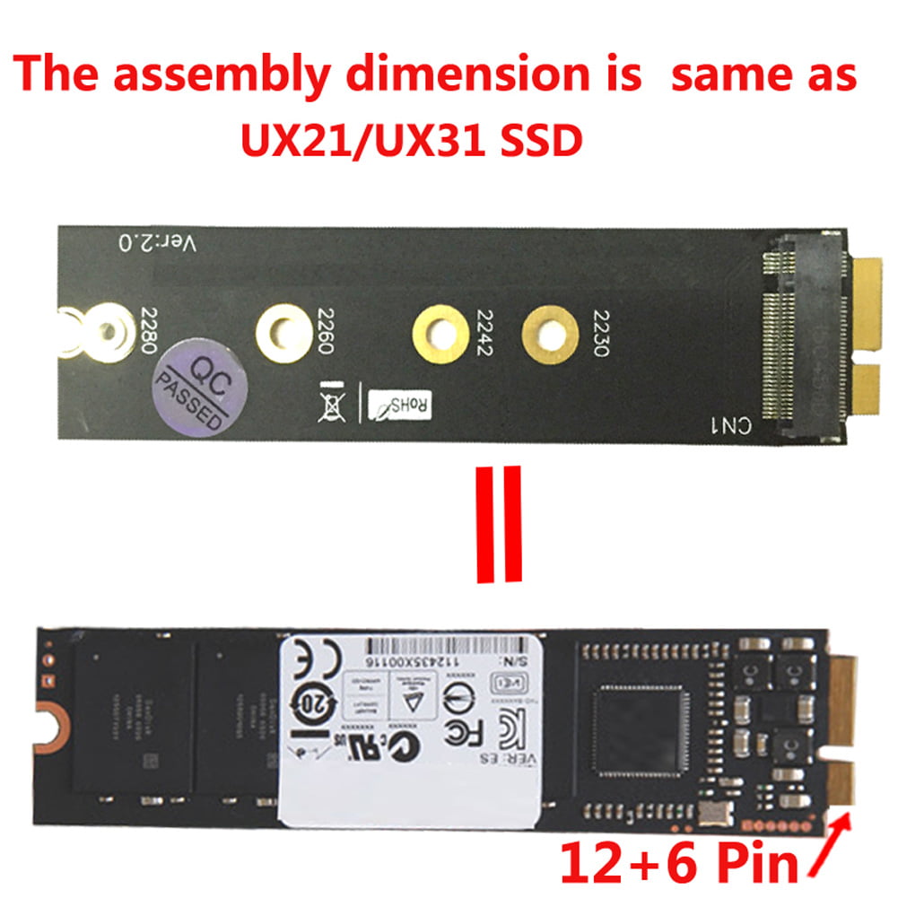 M.2 NGFF SSD To 18 16+2 Pin Adapter Card for Zenbook SSD Applied Asus UX31 UX21