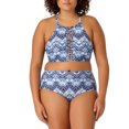 thumbnail image 4 of Juniors' Plus-Size Printed High-Neck Halter Swimsuit Top, 4 of 6