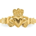 thumbnail image 6 of 14K Yellow Gold Satin And Diamond-Cut Claddagh Ring (Size 6) Made In United States d3816, 6 of 6