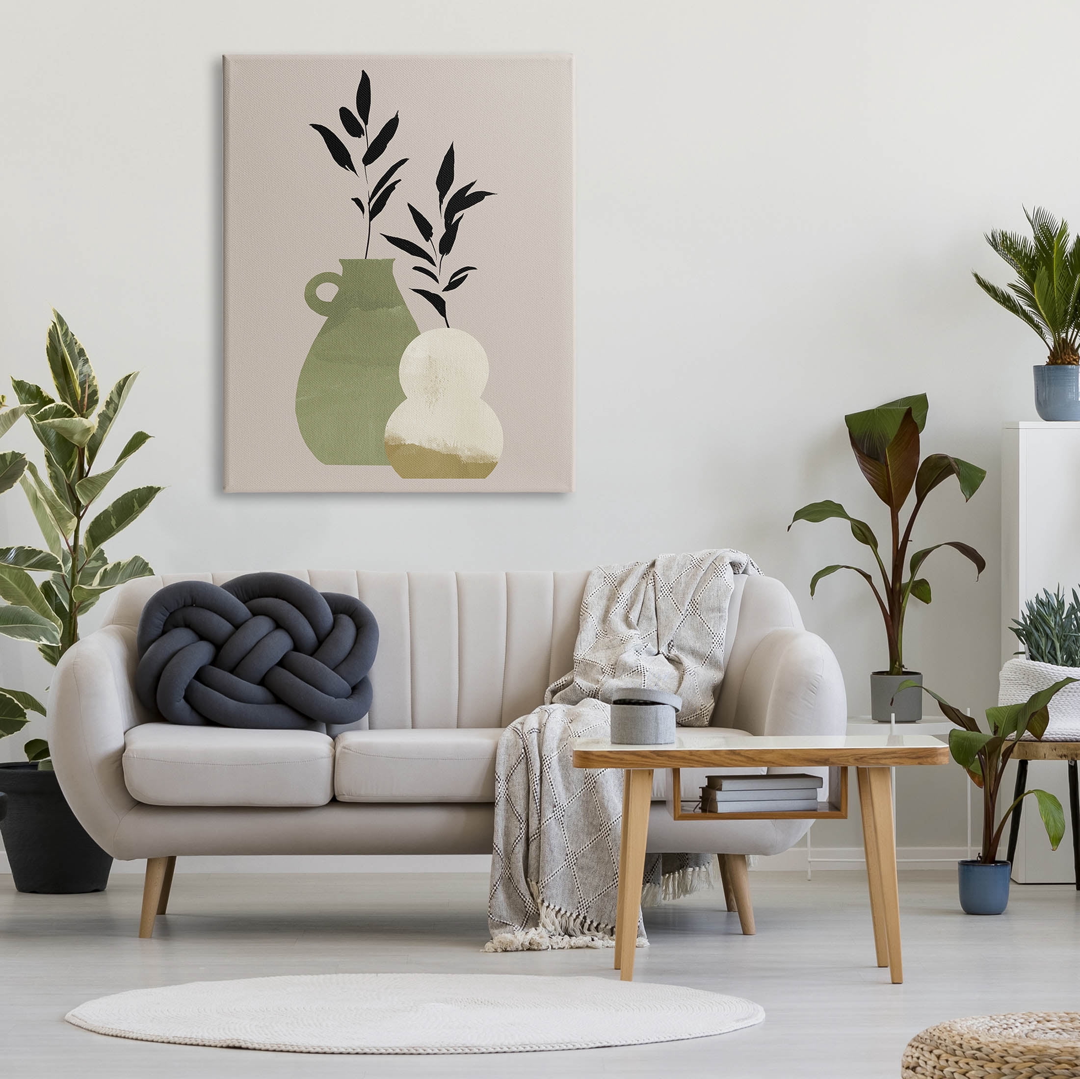 Stupell Industries Modern Plant Vase Leaves Graphic Art Gallery Wrapped Canvas Print Wall Art, Design by Jacob Green