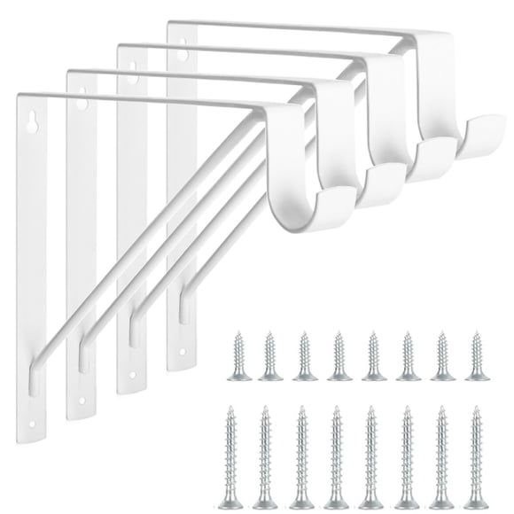 Soportes para estantes y barras de armario KOVOSCH Heavy Duty, paquete de 4 unidades, blancos