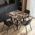 thumbnail image 2 of FKELYI Anti-Dust Tablecloth Square Fitted Table Cloths Brown Cow Print Washable Outdoor Folding Table Cover with Elastic Edge for Kitchen Decoration, 36x36 inch, 2 of 6