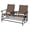 brown, variant on 2-Person Rocking Loveseat - Outdoor Patio Rocker with Tempered Glass Table - Turquoise/Gray/Beige/Black - Steel Frame - 530lbs Capacity