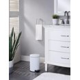 thumbnail image 2 of Bote de Basura con Tapa Redondo de 5 litros con Bote Interior de Plástico, Cubo de Basura con Tapa para Baño, Oficina, Cocina y Dormitorio con Paso y Cierre lento (Blanco), 2 of 4