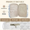 thumbnail image 4 of TSOVTHRID Toile De Jouy Quilted Bible Carrying Case for Women Men, Bible Cover with Multi Pockets, Portable Tropical Floral Bird Palm Tree Print Bibles Protective Cover with Handle, 4 of 7