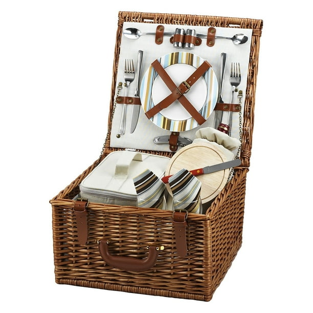 Picnic at Ascot Cheshire Wicker Picnic Basket for 2 Santa Cruz