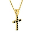 thumbnail image 2 of Dazzlingrock Collection Round Black Diamond Divine Cross of Jesus Pendant for Women with 18 Inch Gold Chain (0.15 ctw, Color Black, Clarity Opaque) in 10K Yellow Gold, 2 of 4