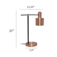 thumbnail image 4 of Simple Designs LT2074-RGD Lampe de Table en Métal, Or Rose, 4 of 4