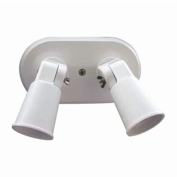 WF Harris 201W Double Headed Lighting Lamp holder, White, 9"