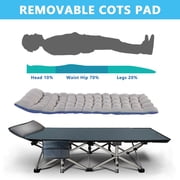 NAIZEA Folding Camping Cots for Adults, Folding Cot Bed Camping Bed Camp Cot Portable Military Cot, Heavy Duty Wide Sleeping Cots with Carry Bag
