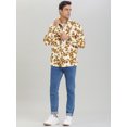 thumbnail image 3 of INSPIRE CHIC Men's Flower Palm Long Sleeve Button Down Hawaiian Shirt, 3 of 7