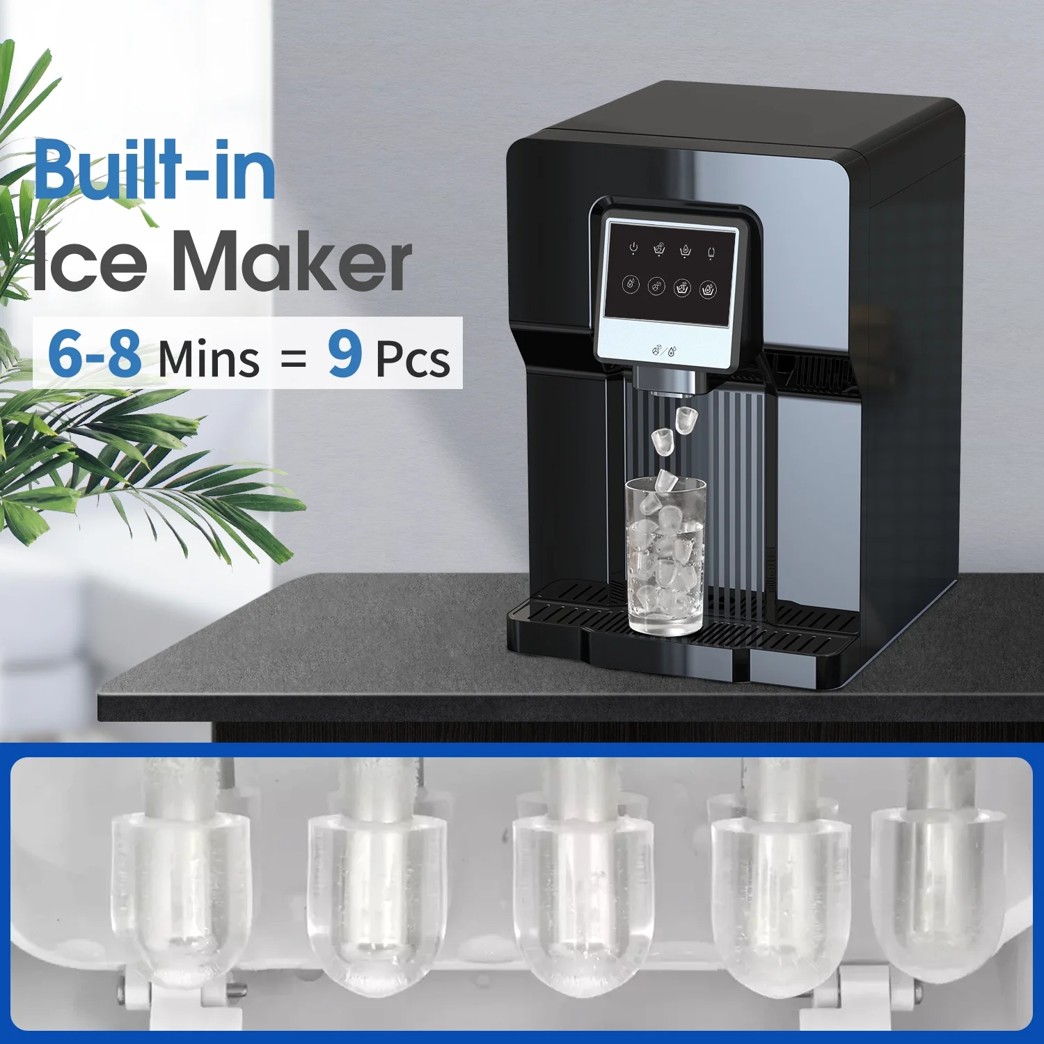 IKT Countertop Bottleless Water and Ice Dispenser with Water Line 18 lbs Daily Capacity (NO HOT Water NO Filter)